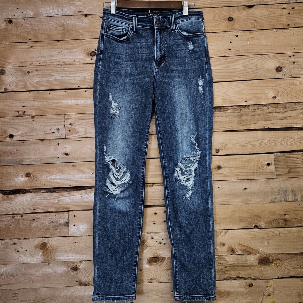 Judy Blue Boyfriend Fit Distressed Jeans High Rise Women's 3/26